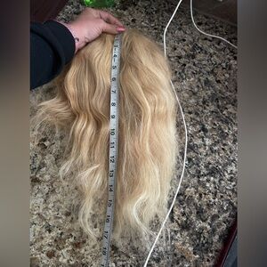 U part Platinum 613 Blonde Human Hair Extension Wig 18"
